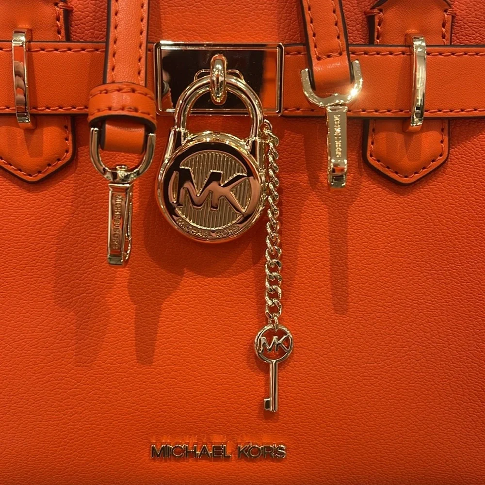 Michael Kors Hamilton Small Satchel Shoulder Crossbody Bag 
Poppy 
NWT - Picture 11 of 16